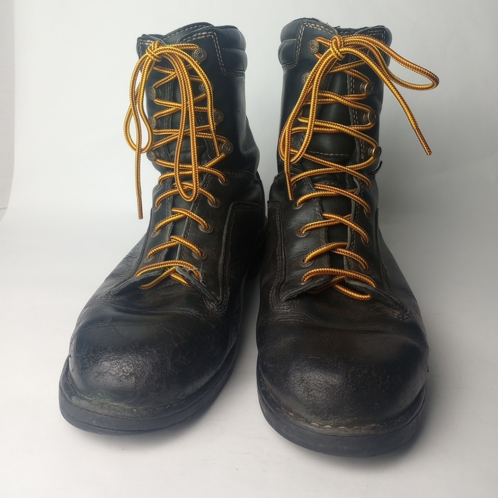 Danner Quarry 8 inch Black Leather Work Boots,Men Sz 11.5, Distressed